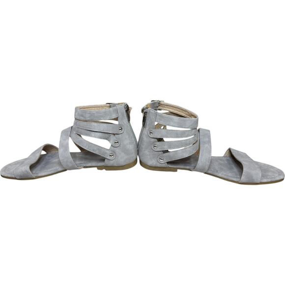 Journey Collection Esence Gladiator Sandals Grey Size 8.5 Strappy Flat New - Picture 2 of 9